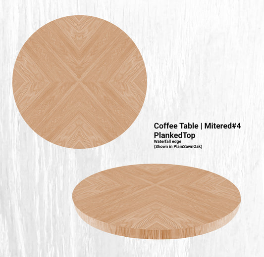 38" Diameter Coffee Table | Round Mitered#4 PlankedTop