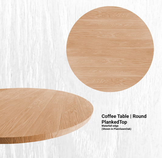 38" Diameter Coffee Table | Round PlankedTop