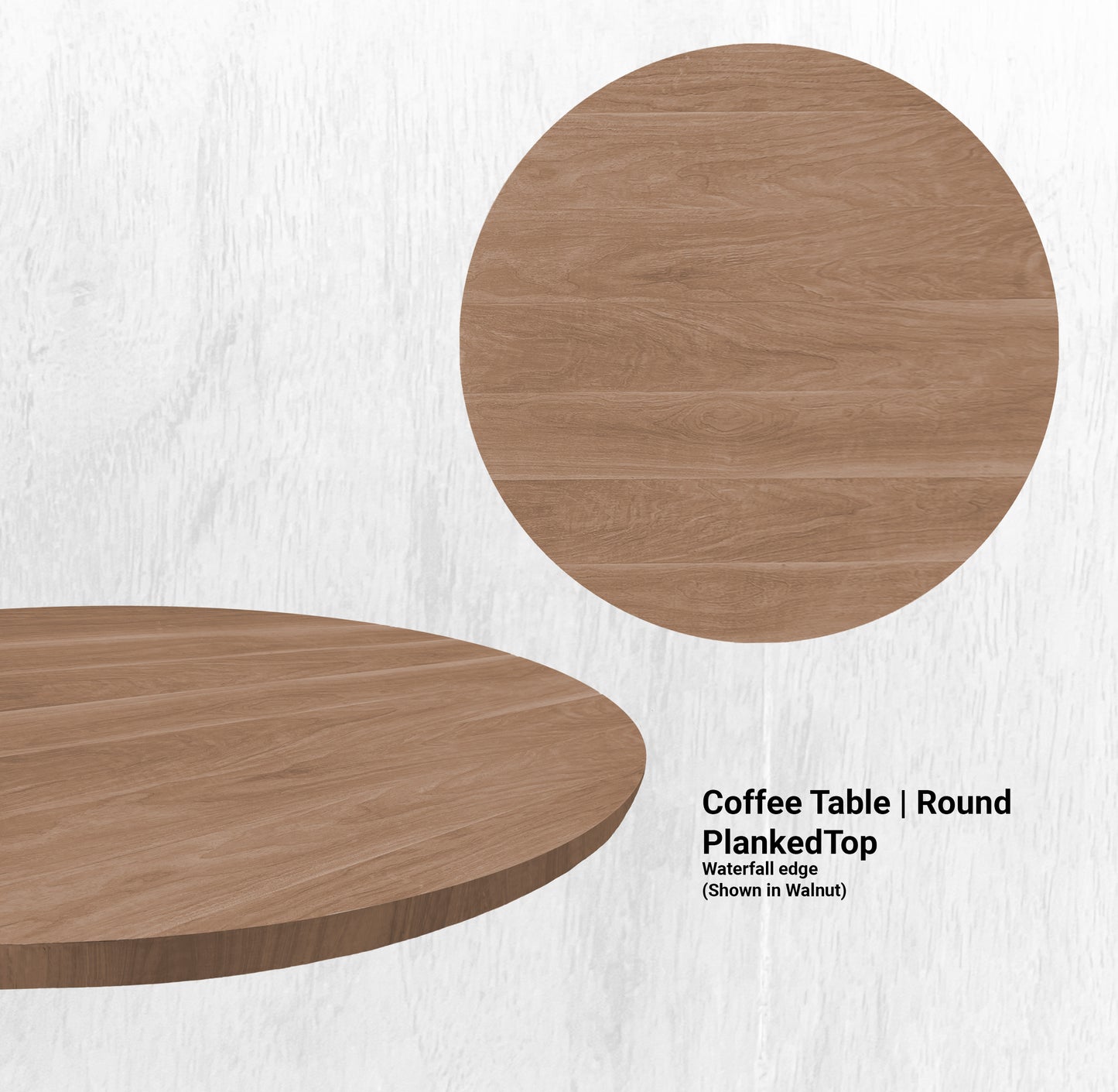 38" Diameter Coffee Table | Round PlankedTop