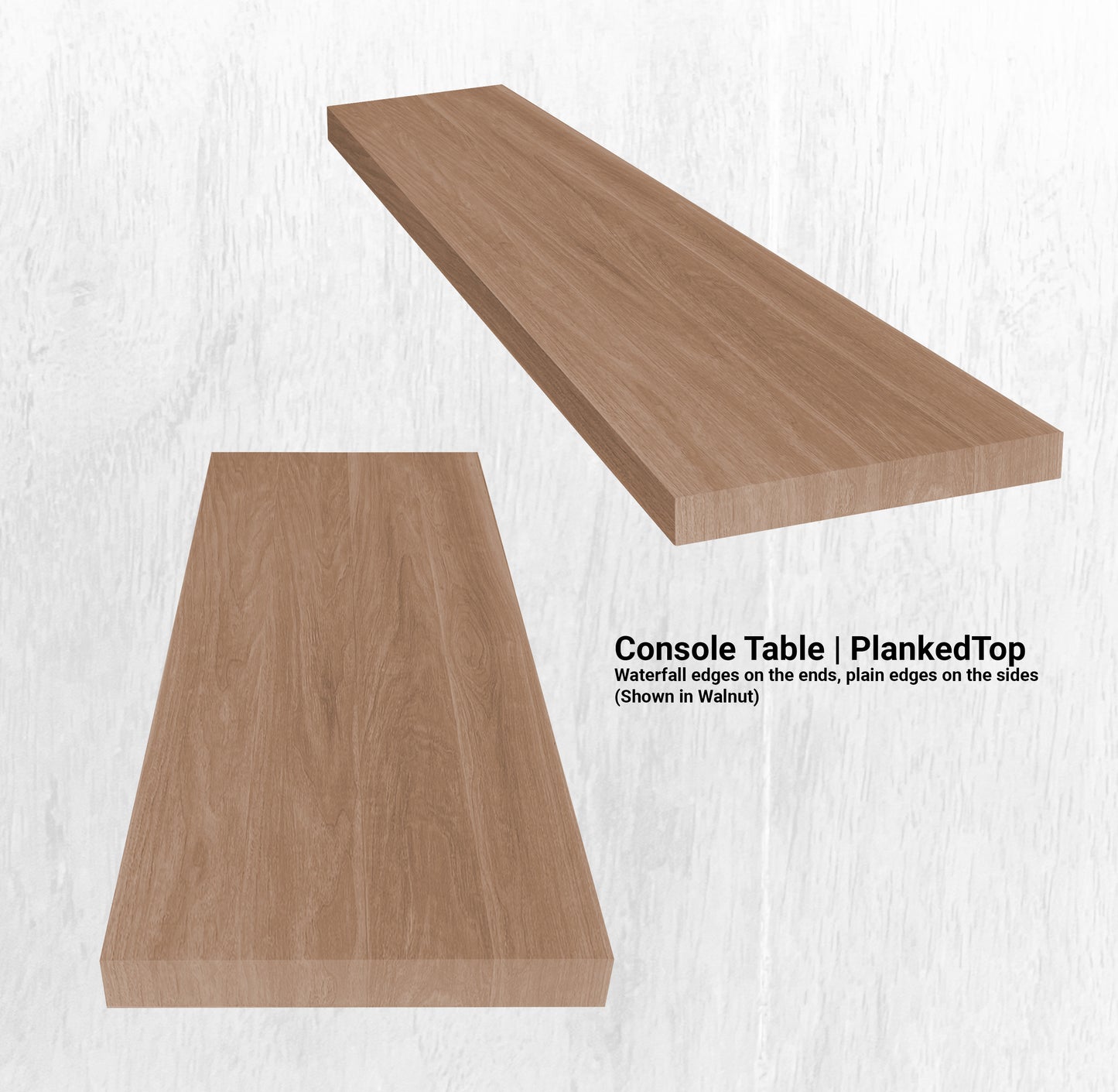 102"L Console Table | PlankedTop in Walnut