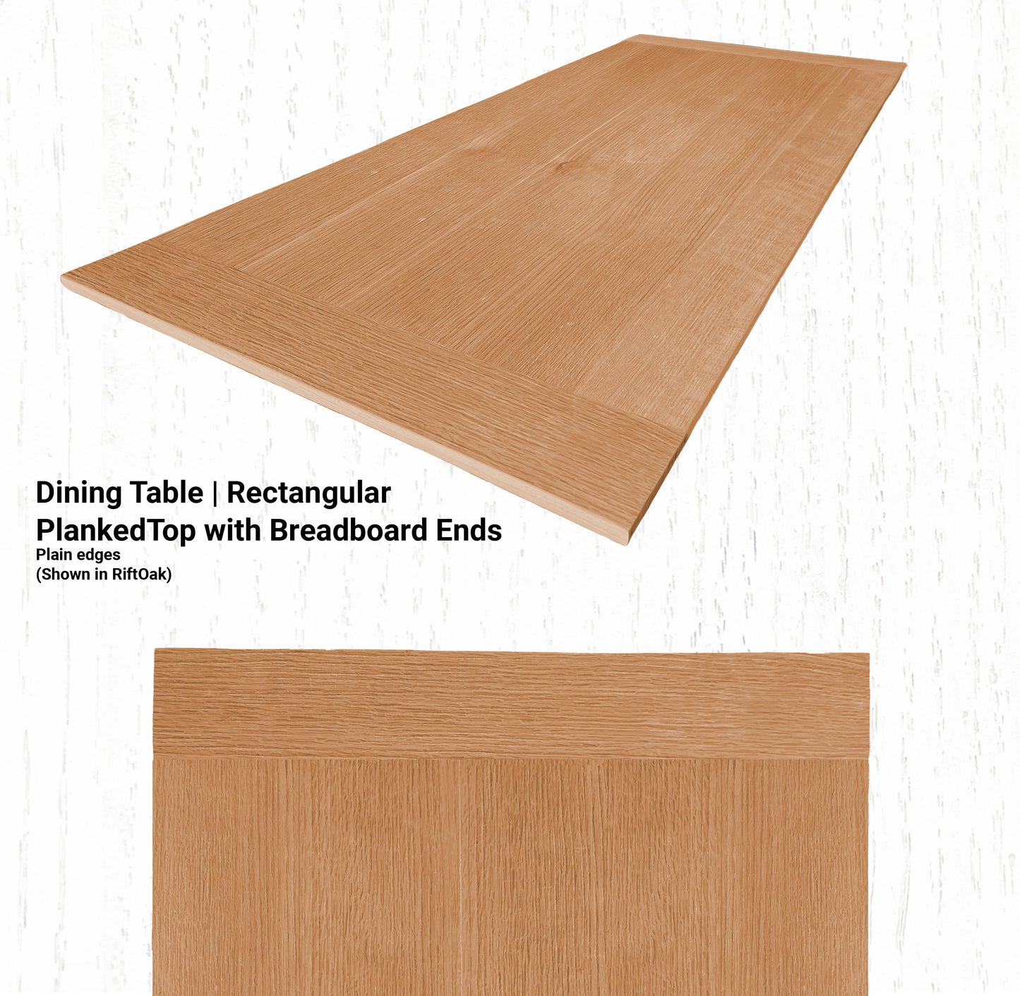 60"L Dining Table | Rectangualr PlankedTop with Breadboard Ends