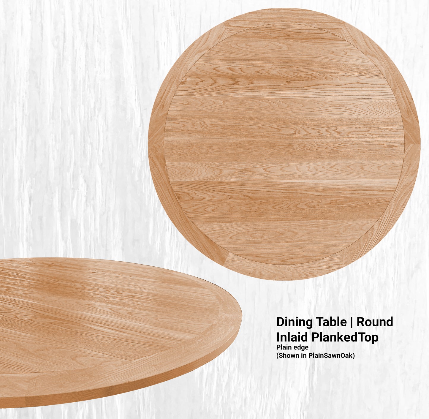 66" Diameter Dining Table | Round Inlaid PlankedTop