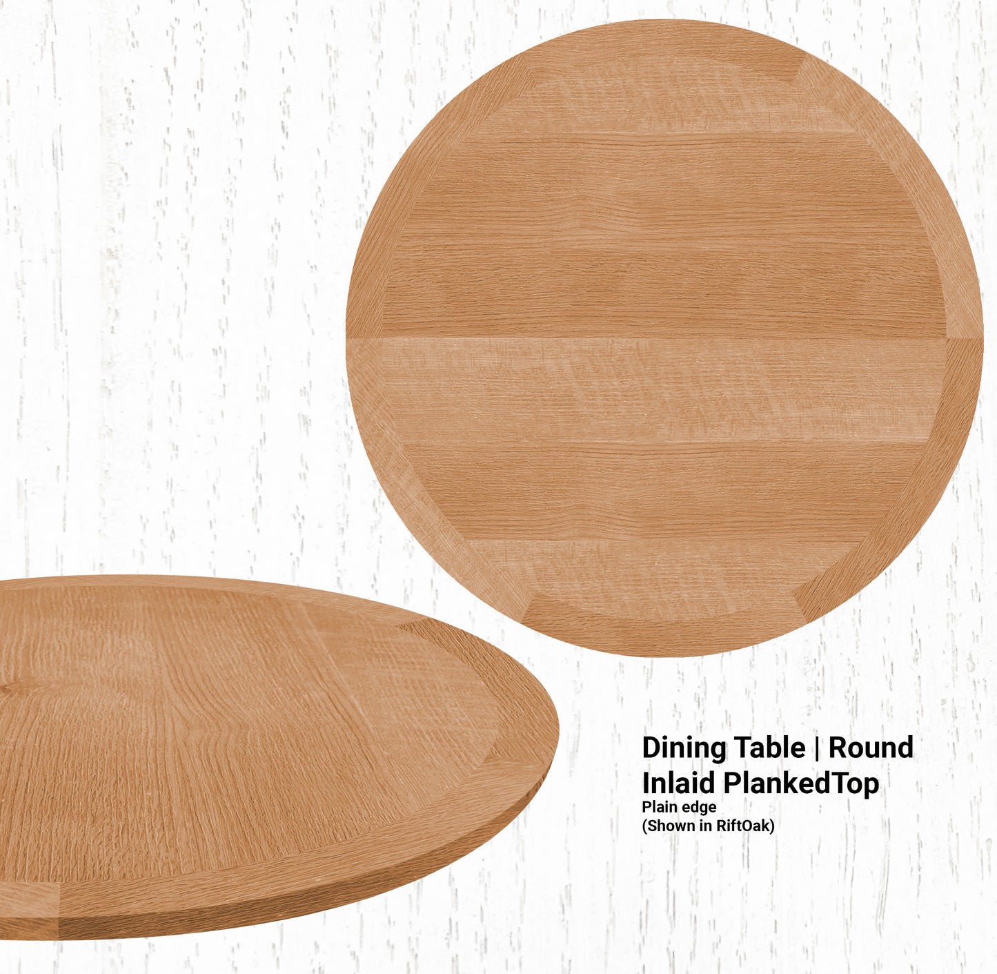 60" Diameter Dining Table | Round Inlaid PlankedTop