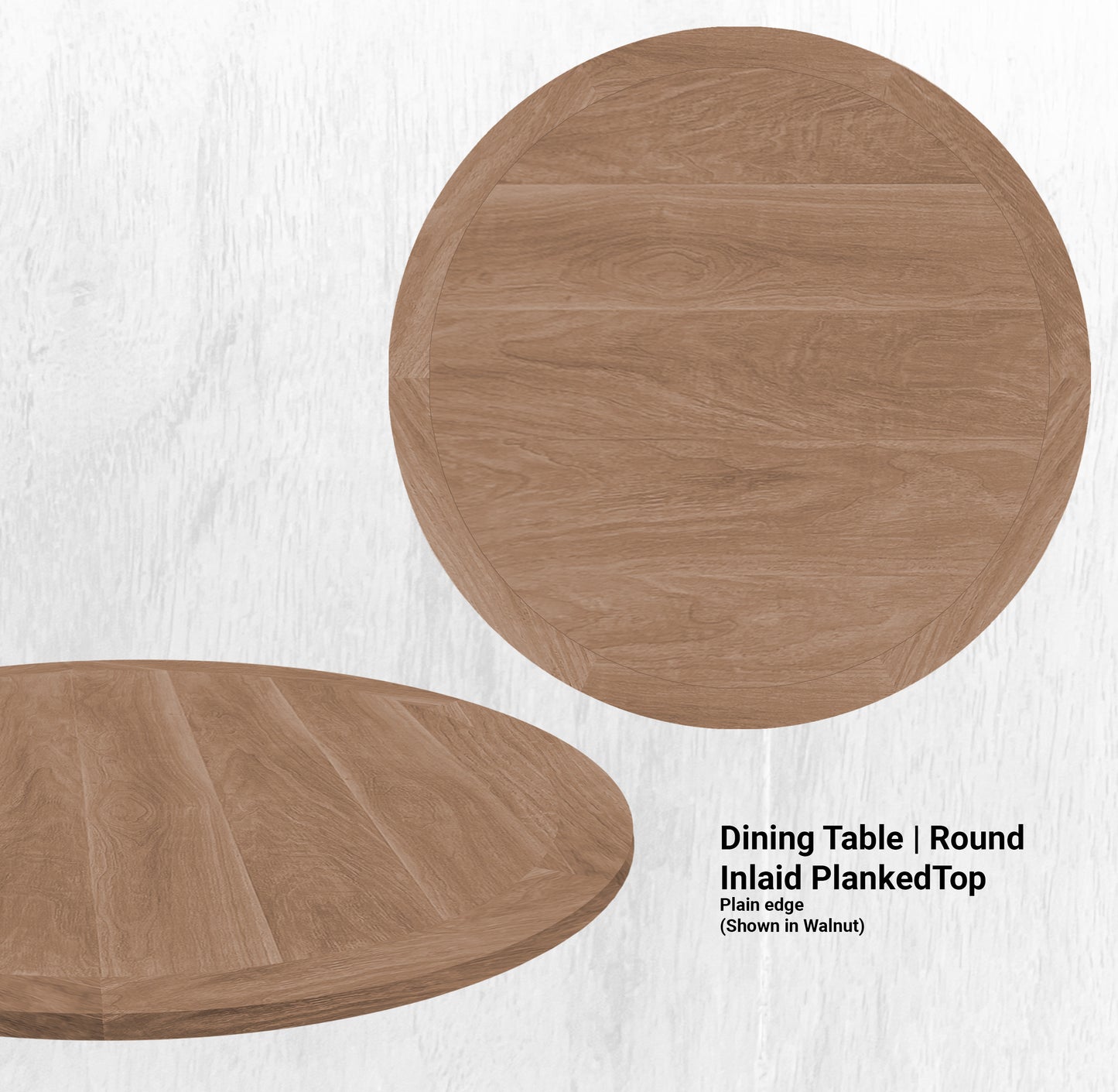 60" Diameter Dining Table | Round Inlaid PlankedTop