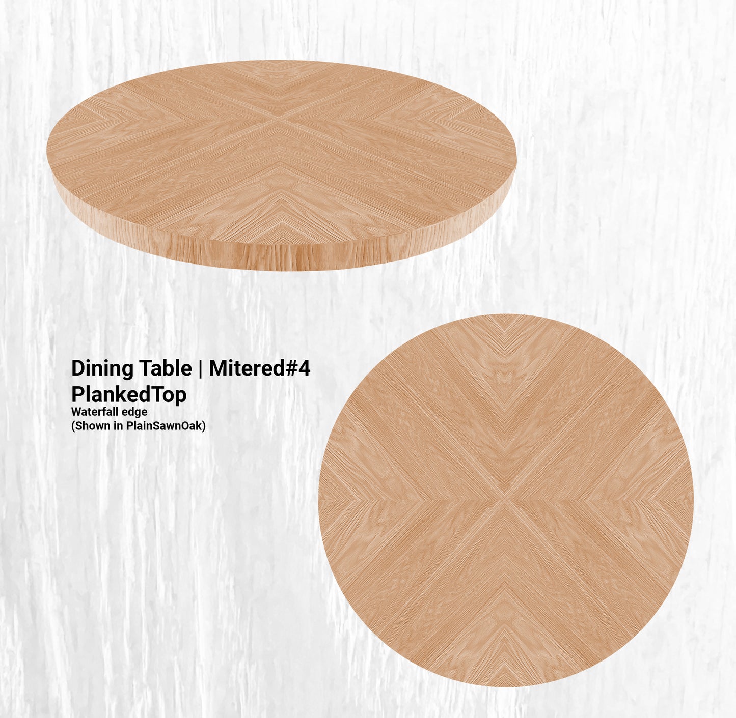 60" Diameter Dining Table | Round Mitered#4 PlankedTop