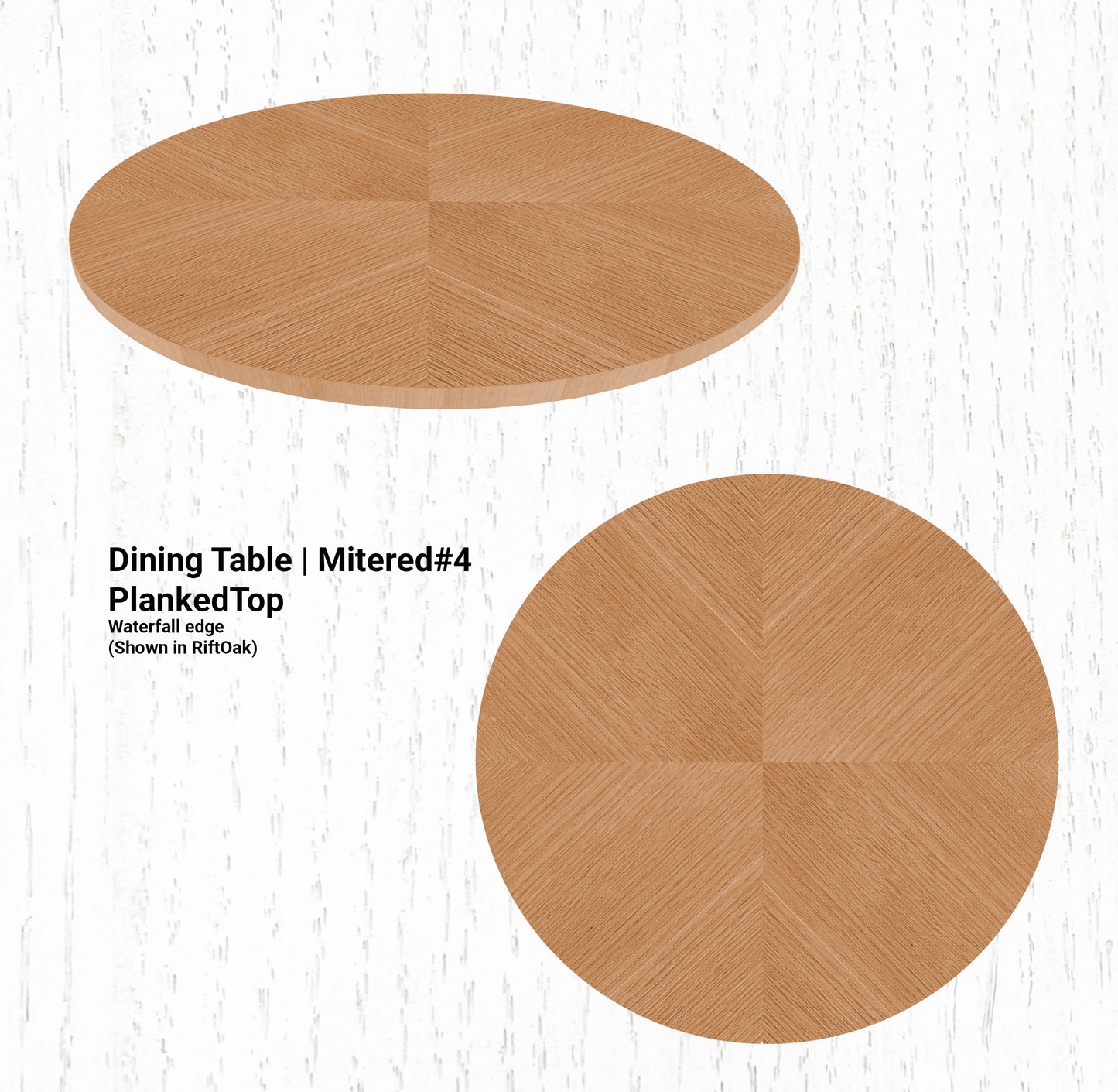 60" Diameter Dining Table | Round Mitered#4 PlankedTop