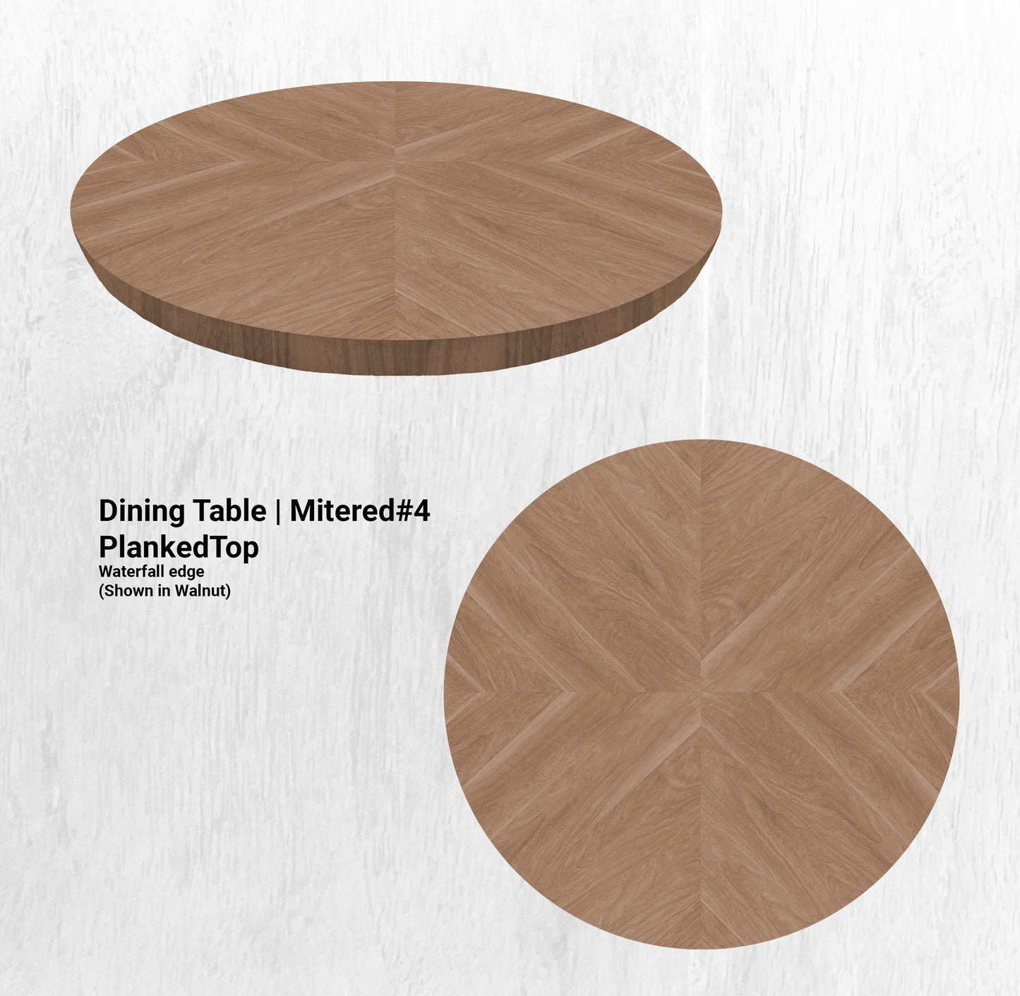 60" Diameter Dining Table | Round Mitered#4 PlankedTop