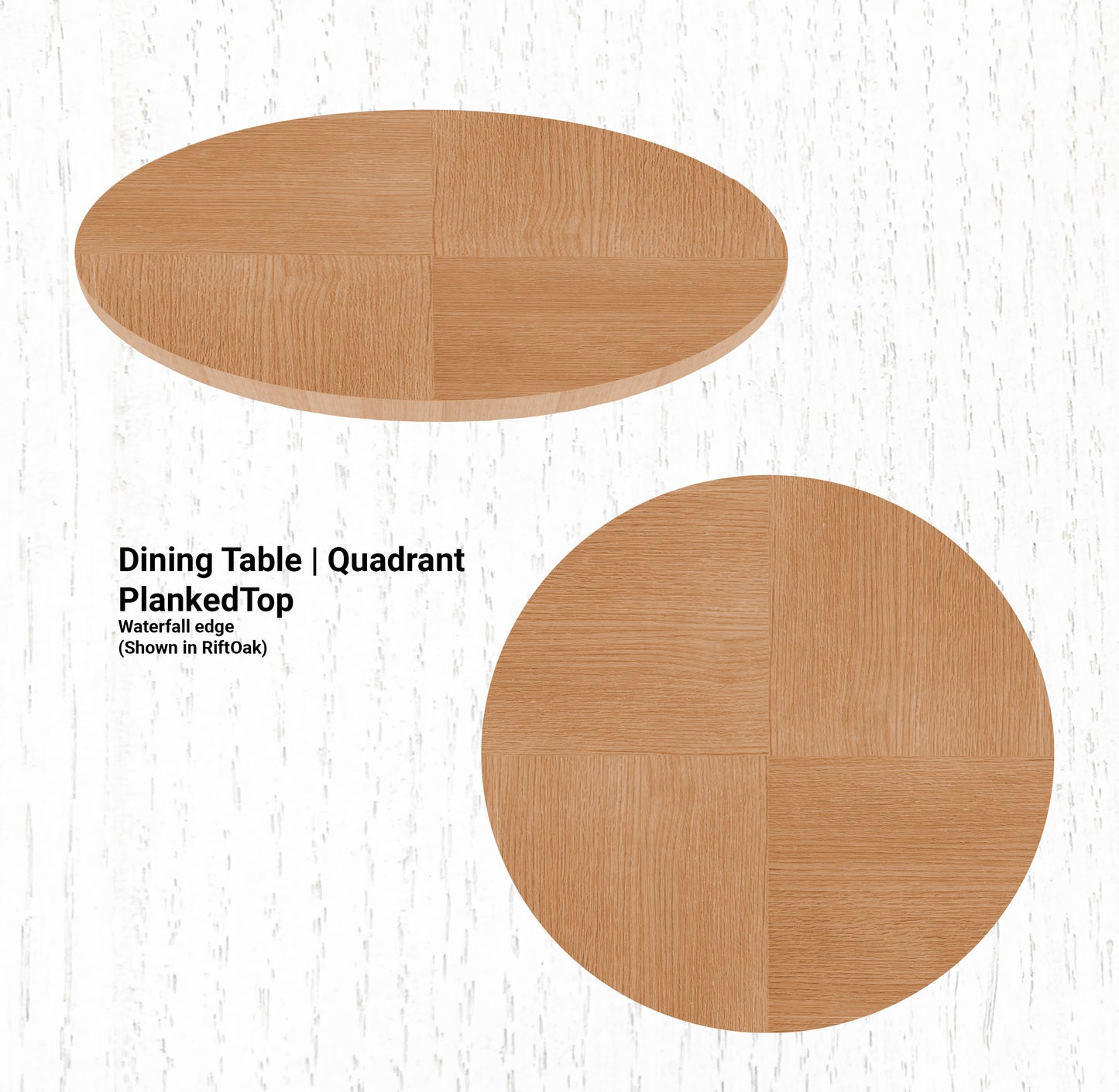 60" Diameter Dining Table| Round  Quadrant PlankedTop