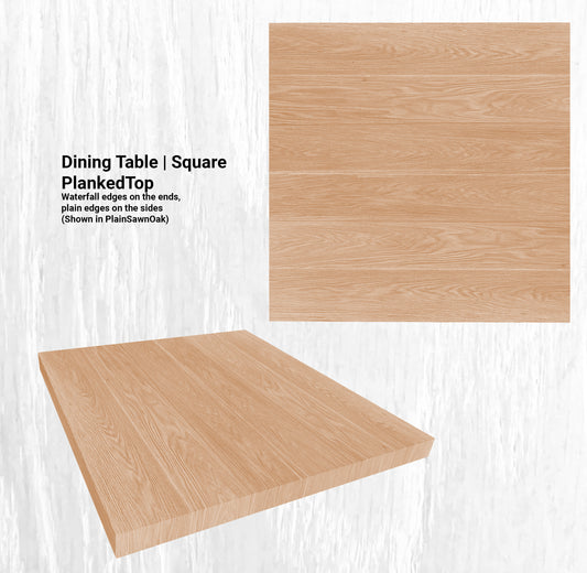 70"L x 70"W Dining Table | Square PlankedTop