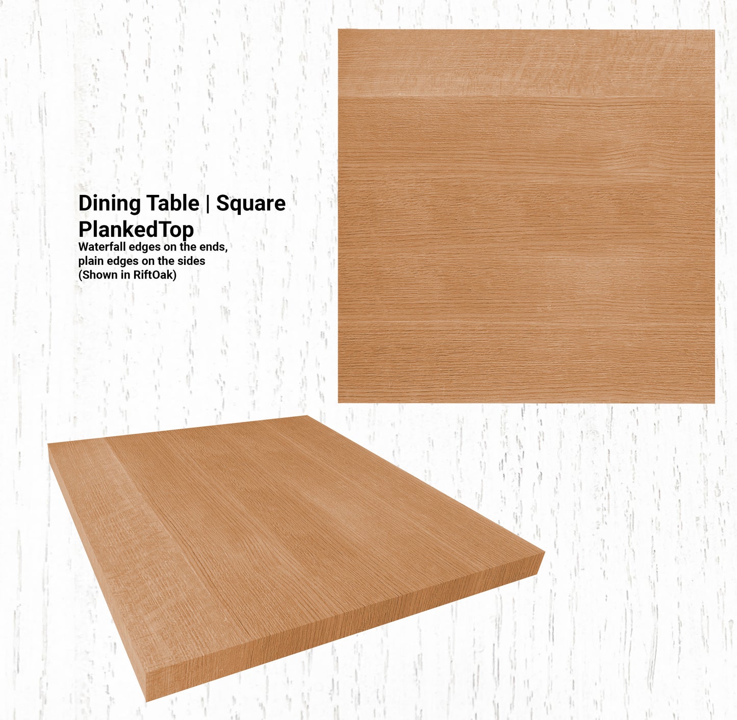 60"L x 60"W Dining Table | Square PlankedTop