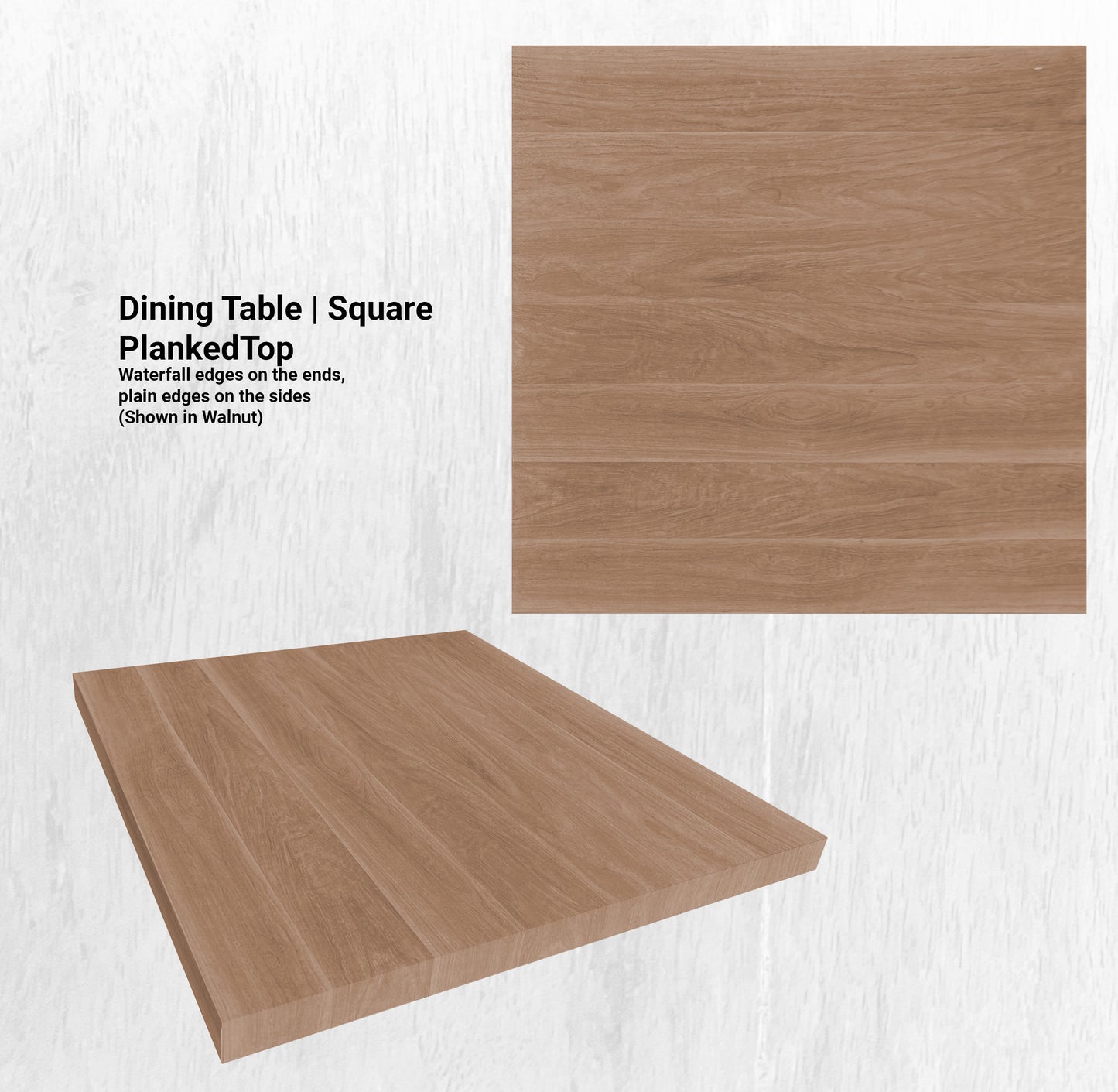 72"L x 72"W Dining Table | Square PlankedTop