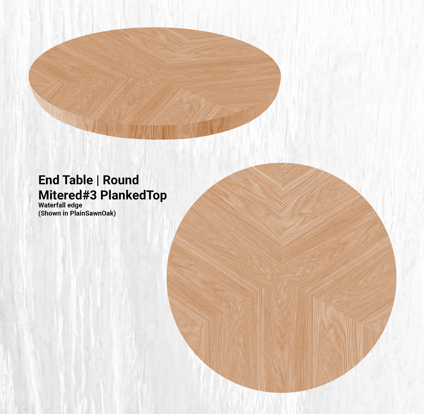 20" Diameter End Table | Round Mitered#3 PlankedTop