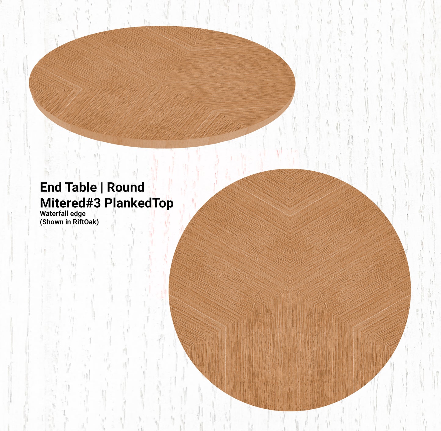 20" Diameter End Table | Round Mitered#3 PlankedTop