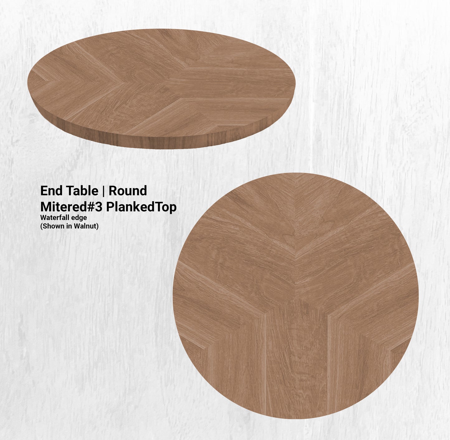 20" Diameter End Table | Round Mitered#3 PlankedTop