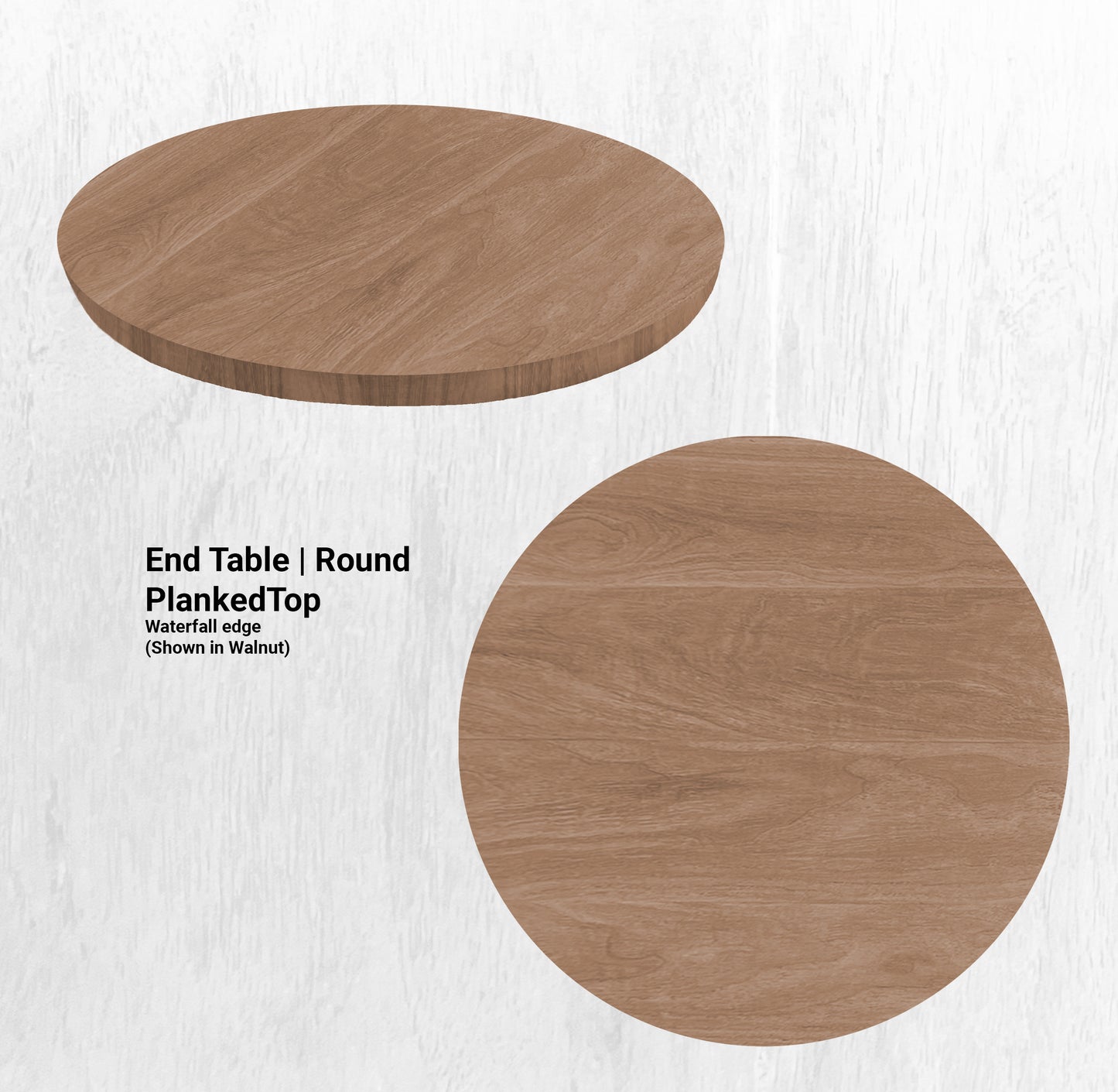 30" Diameter End Table | Round PlankedTop