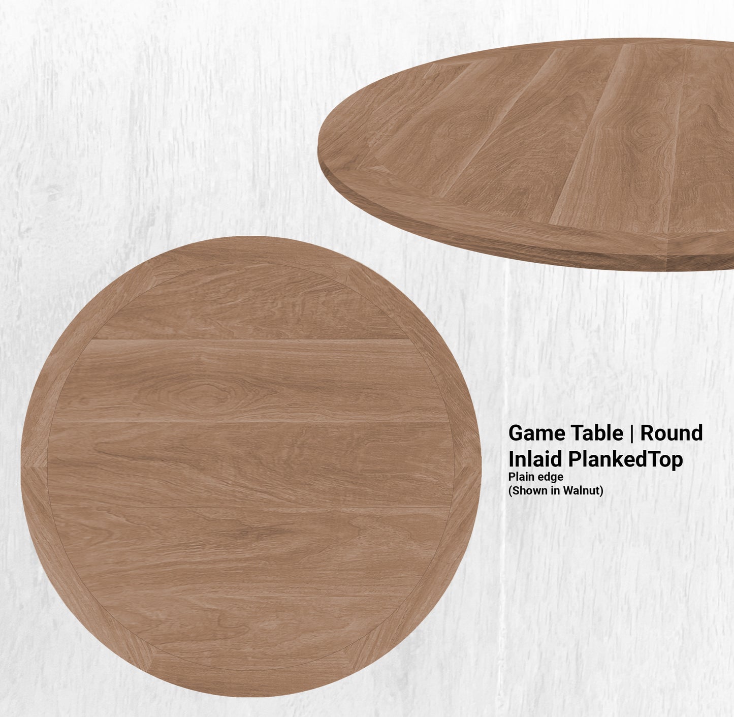 42" Diameter Game Table | Round Inlaid PlankedTop