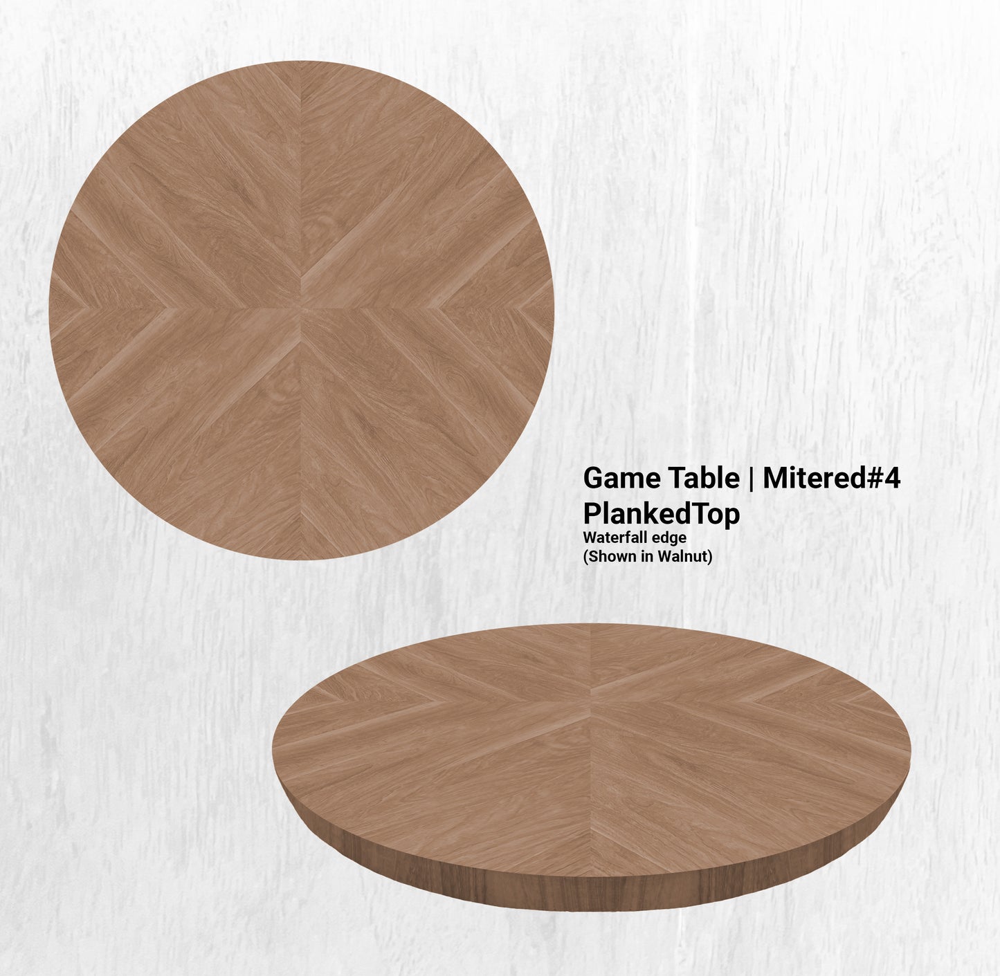 42" Diameter Game Table | Round Mitered#4 PlankedTop