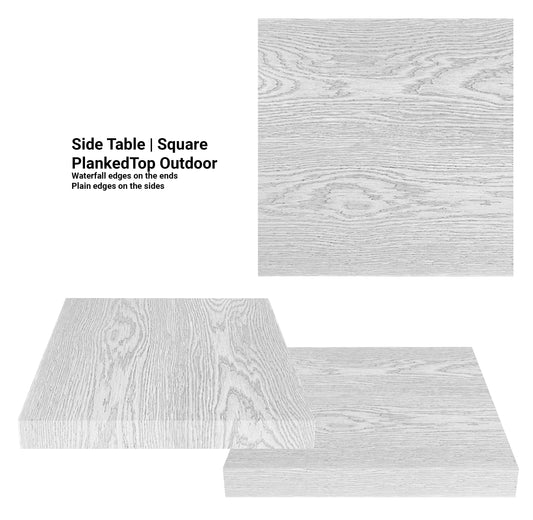 10" - 18" Side Table | Square PlankedTop Outdoor