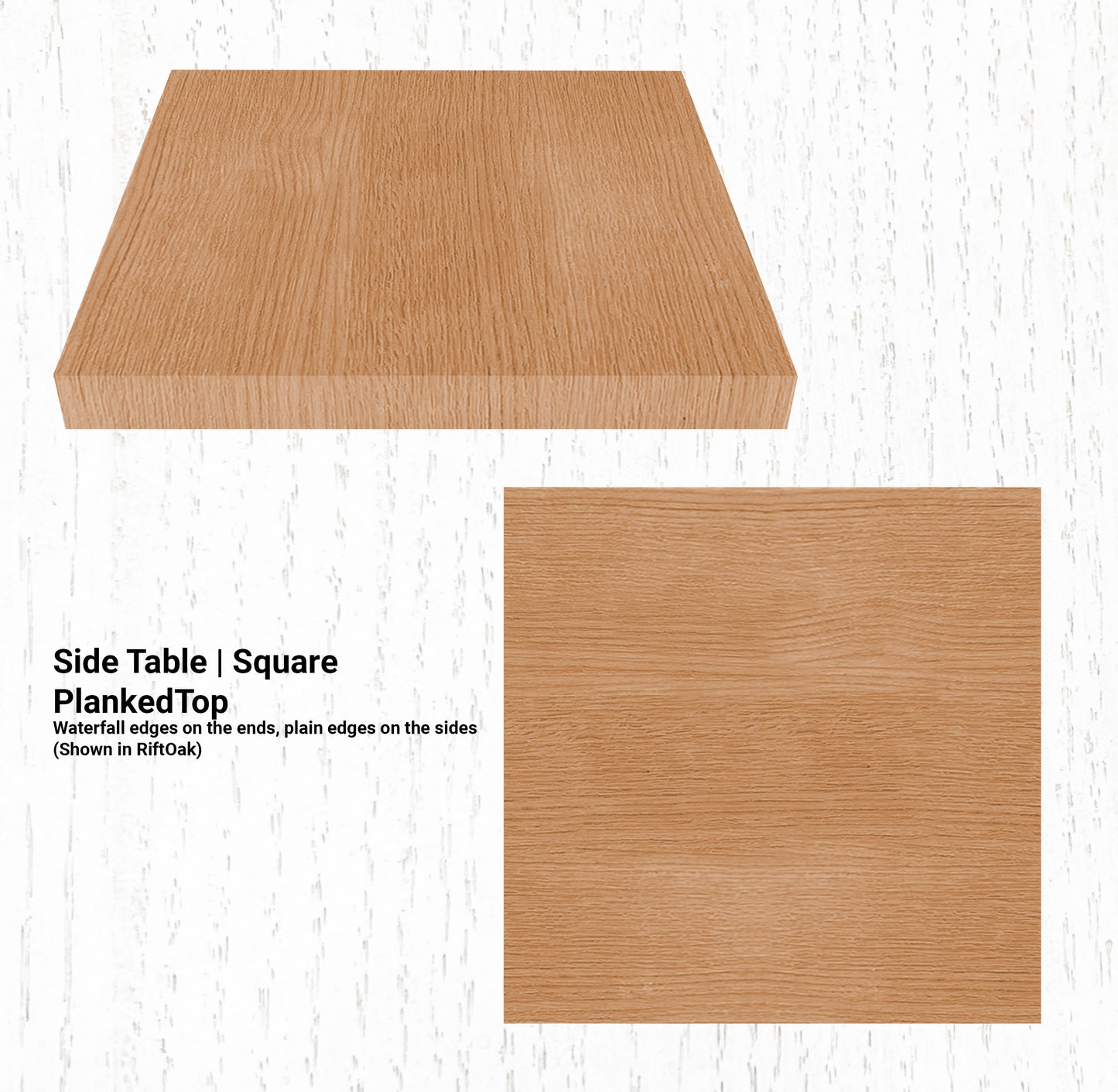 10"L x 10"W Side Table | Square PlankedTop